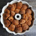 cream cheese stuffed monkey bread in bundt pan