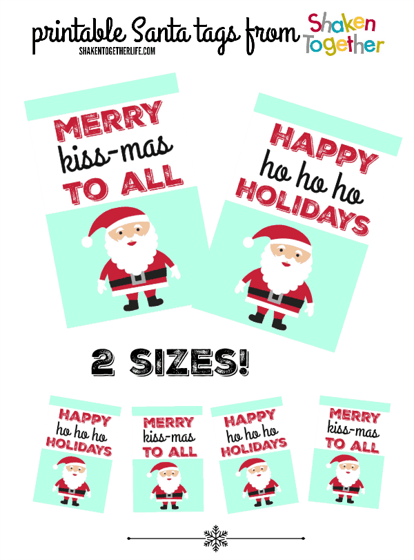 From neighbors to teachers to Secret Santa, these 3 easy gifts with HERSHEY'S KISSES {and the printable Santa gift tags!} make your holiday gift giving, easy, affordable and absolutely adorable!!