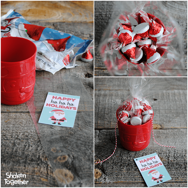 From neighbors to teachers to Secret Santa, these 3 easy gifts with HERSHEY'S KISSES {and the printable Santa gift tags!} make your holiday gift giving, easy, affordable and absolutely adorable!!