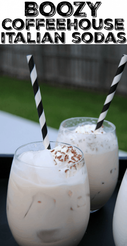 Coffee break meats happy hour with these creamy Boozy Coffeehouse Italian Sodas! These are perfect for your holiday parties and New Year's Eve!