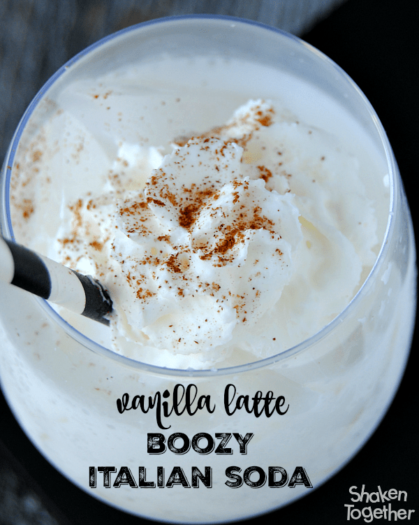 Make a creamy Vanilla Latte Boozy Italian Soda - SO delicious and perfect for holiday parties and New Year's Eve!