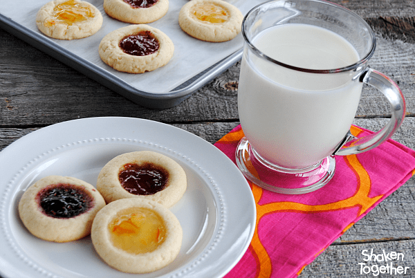 The Easiest Jam Thumbprint Cookies - a quick shortcut means these fruity, jam filled cookies are done before you know it!