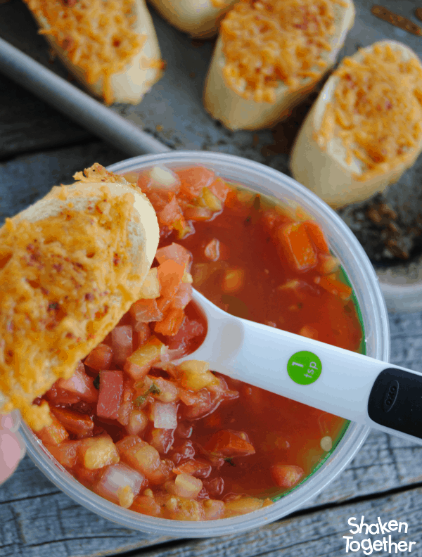 Add salsa! This lends a great fresh flavor to our Fiesta Bruschetta