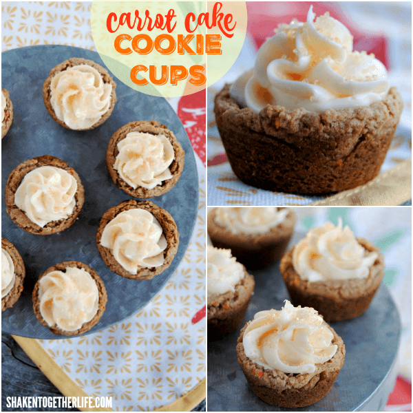 collage of Carrot Cake Cookie Cups 