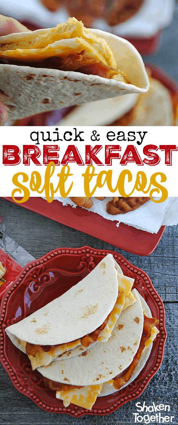 Quick and easy, freezer friendly Breakfast Soft Tacos!