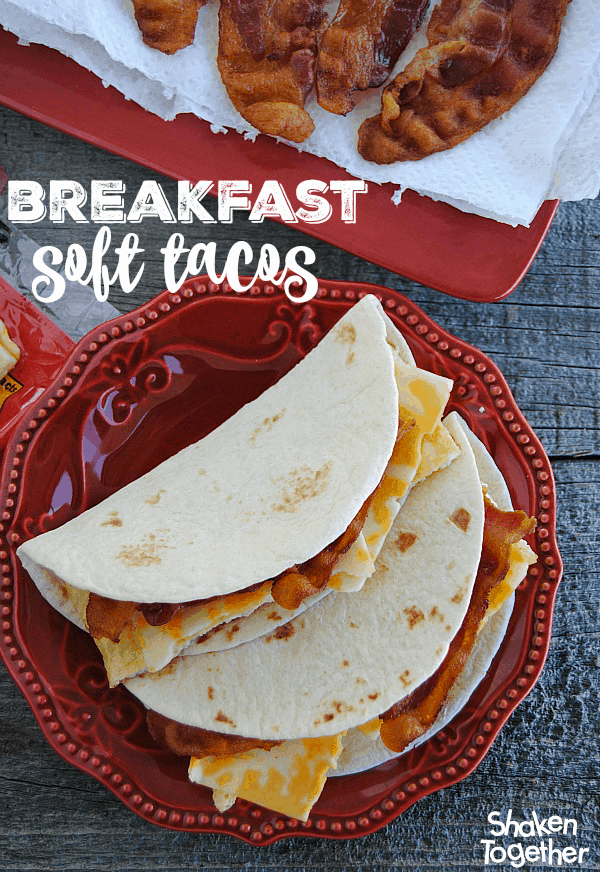 4 ingredient, freezer friendly Breakfast Soft Tacos - make a big batch ahead for those hectic weekday mornings!