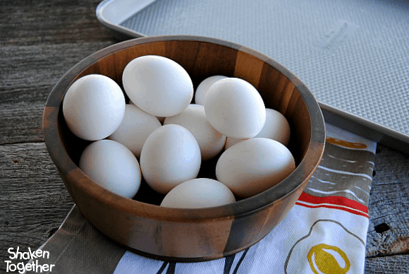 wood bowl filled with eggs