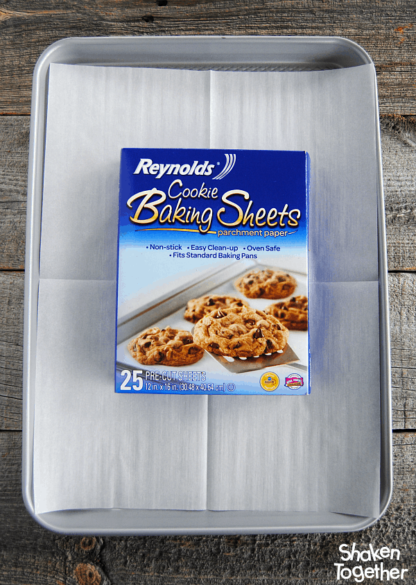 Cookie Baking Tip: Line your baking sheet with a Reynolds® Cookie Baking Sheet - makes for easy clean up and even baking! Try it with my Two Bite Brownie Cookies!