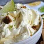 key lime pie dip in white bowl