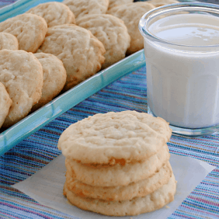 Chewy Lemon Coconut Sugar Cookies - this one bowl recipe makes over 4 dozen cookies! Just stir, scoop and bake!