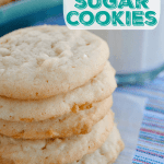 Lemon Coconut Sugar Cookies stacked up on parchment paper