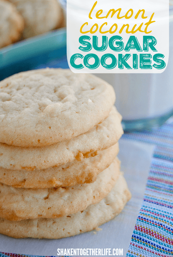 Lemon Coconut Sugar Cookies - no rolling or cookie cutters needed! Perfect for Easter and Spring!