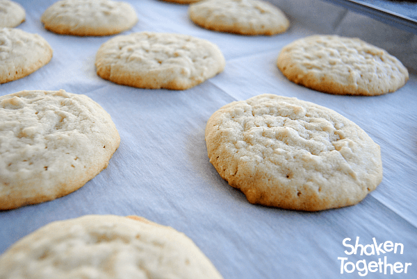 Lemon Coconut Sugar Cookies on baking sheet