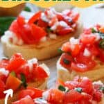collage of fiesta bruschetta with recipe name overlay