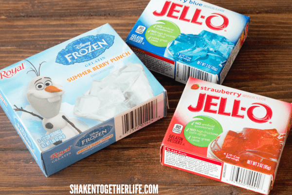 Jell-o and water are all you need to make these fun Red, White & Blue Jello Ice Cubes!