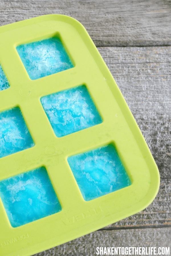 How cool! Red White & Blue Jello Ice Cubes! And they don't melt!