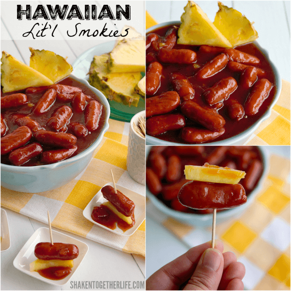 Sweet and smoky, these 3 ingredient Crock Pot Hawaiian Lit'l Smokies are a huge hit for Summer entertaining!