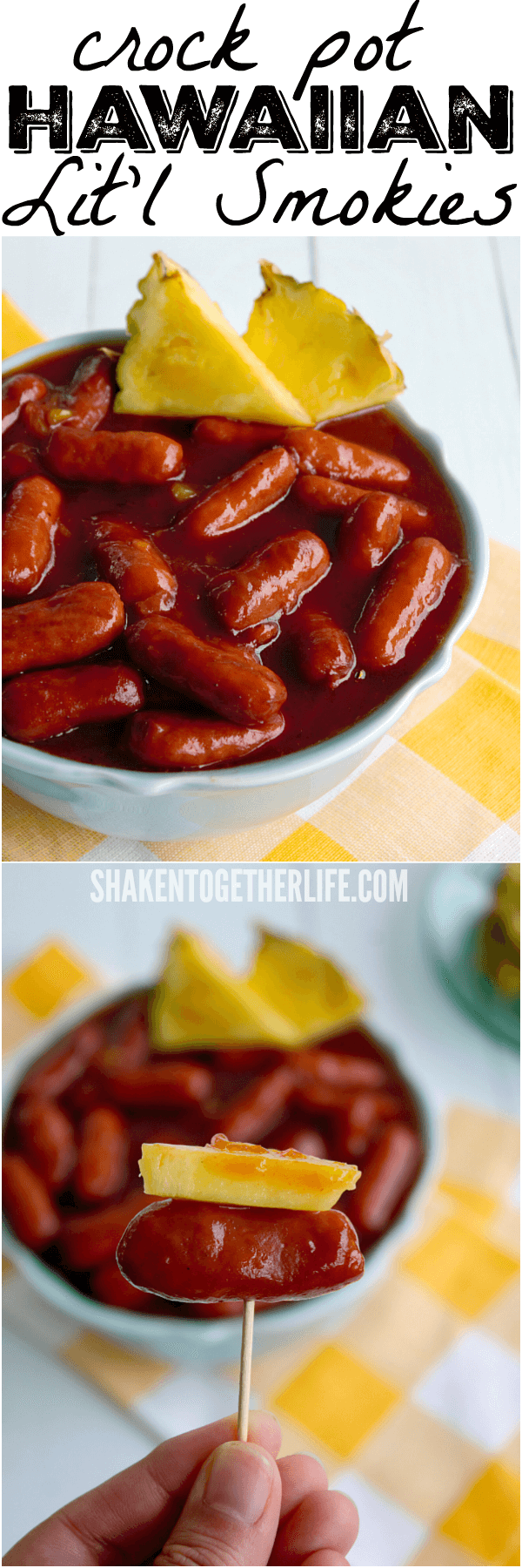 Summer get together? These Crock Pot Hawaiian Lit'l Smokies will disappear from the buffet table in no time at all!