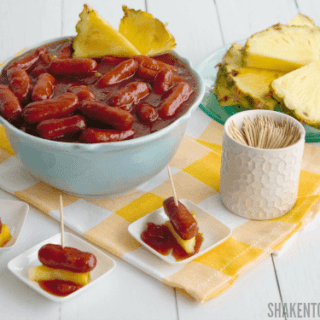 Simmered in a sweet and smoky sauce, these 3-ingredient Crock Pot Hawaiian Lit'l Smokies are the perfect appetizer for that Summer get together!