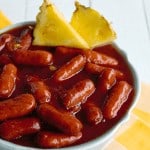 Crock Pot Hawaiian Lit'l Smokies - just 3 ingredients and a few hours in the crock pot - easy Summer entertaining at its finest!