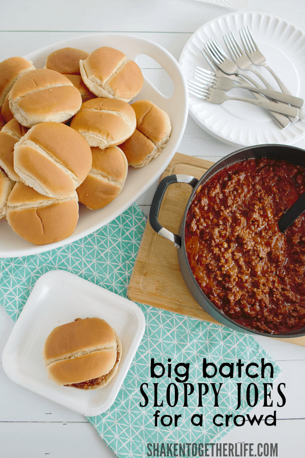 With just 5 ingredients, these Sloppy Joes for a Crowd are easy to make and a big hit with our large family!