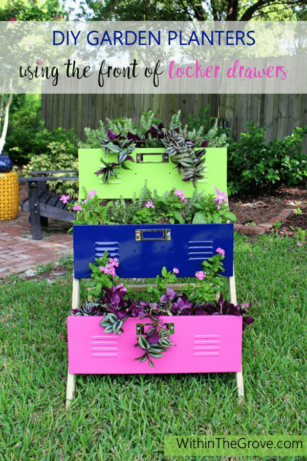 Love these DIY Planters using Locker Drawers from Within the Grove!