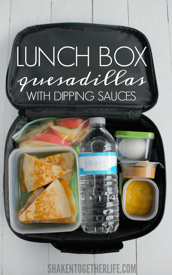 No more sandwiches! Pack our flavorful Lunch Box Quesadillas with dipping sauces. My boys LOVE these!