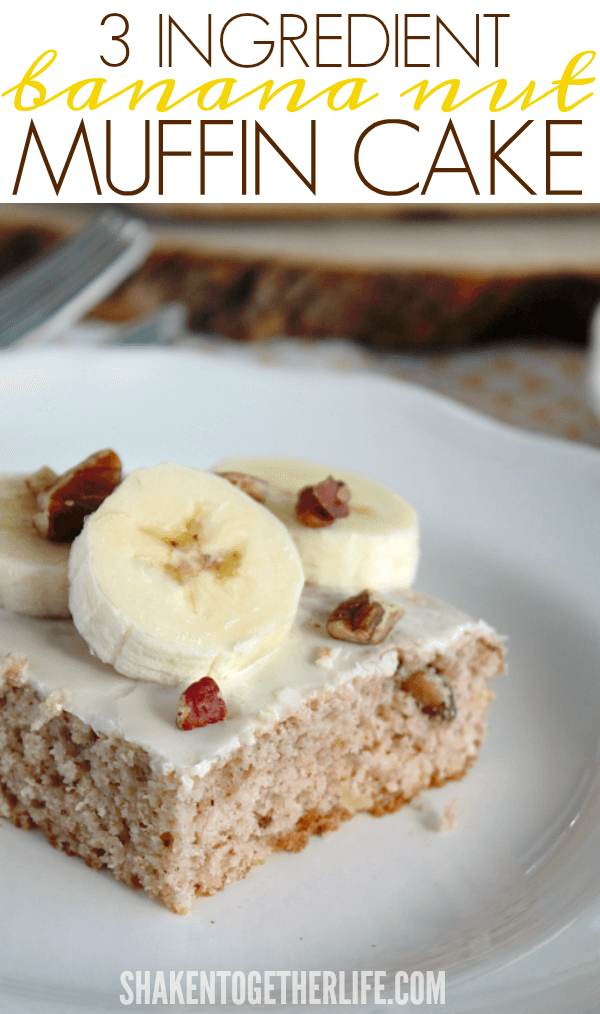 3 Ingredient Banana Nut Muffin Cake - this is so delicious, no one will believe how easy this breakfast dish is!