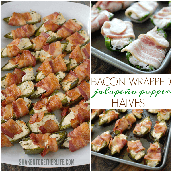 Bacon Wrapped Jalapeño Popper Halves collage