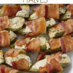 Bacon Wrapped Jalapeño Popper Halves are an easy appetizer perfect for game day, parties and potlucks!