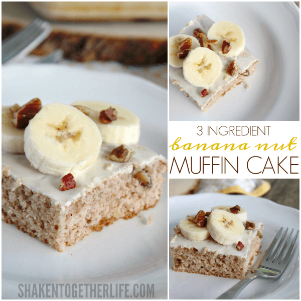 3 Ingredient Banana Nut Muffin Cake - this is the easiest and most delicious breakfast recipe!