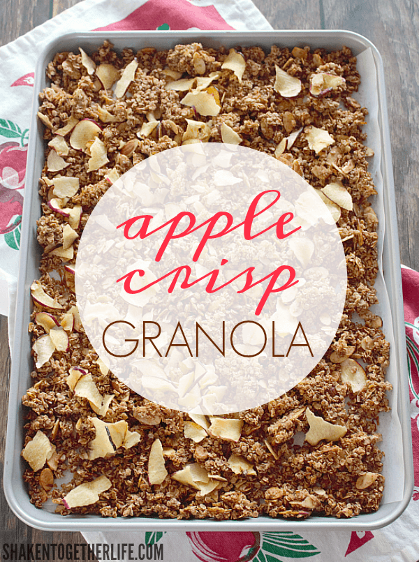 Homemade Apple Crisp Granola on a pan