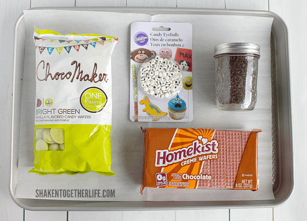 Sugar Wafer Frankenstein Cookies start with these basic supplies ... no fancy tools needed and the kiddos can totally help!