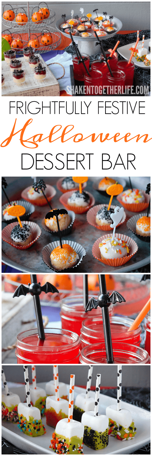 Set up a Frightfully Festive Halloween Dessert Bar this Halloween! You'll love all the no bake Halloween recipes and no stress decorations!!