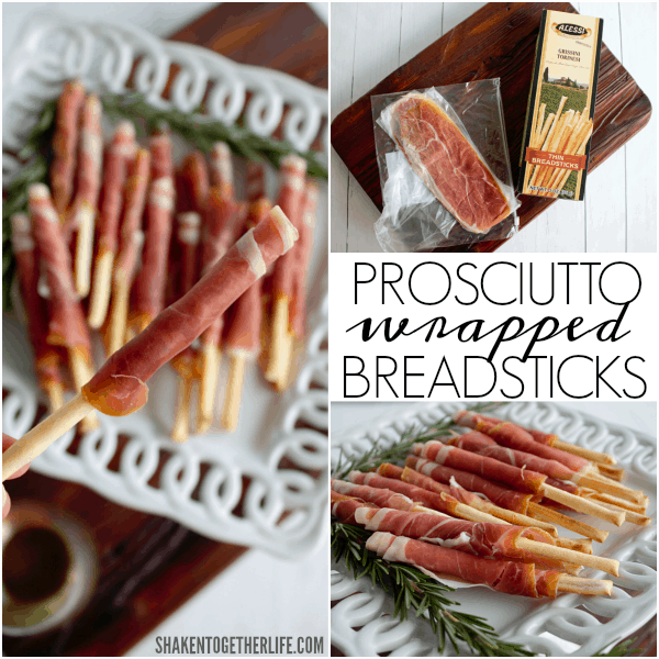 Prosciutto Wrapped Breadsticks are an easy appetizer and a sure fire crowd pleaser!