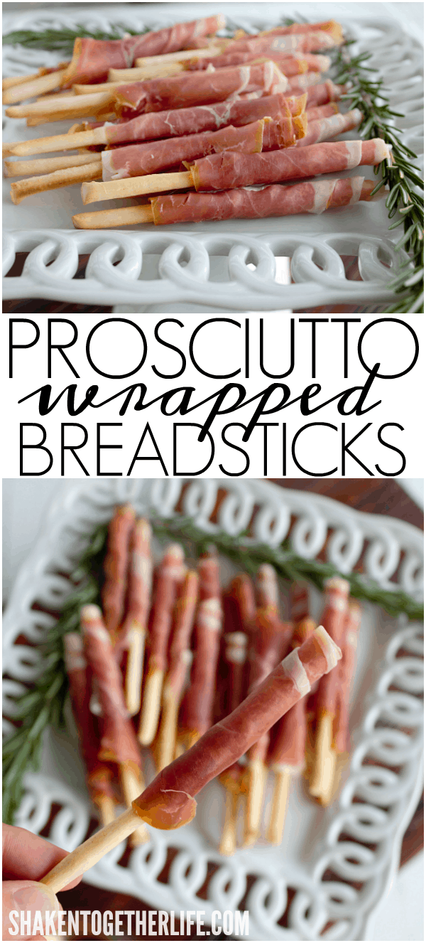 Prosciutto Wrapped Breadsticks - this 5 minute appetizer couldn't be easier or more delicious!