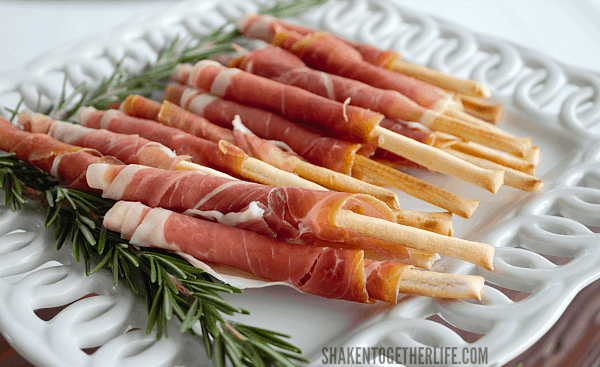 Prosciutto Wrapped Breadsticks are a delicious, unbelievably easy appetizer with only 2 ingredients!
