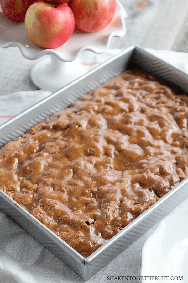 Apple Cake with Cinnamon Crackle Glaze 