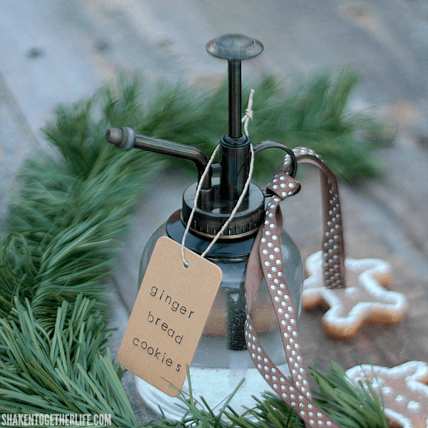 Holiday Room Spray Recipes with essential oils - mix up a blend with cinnamon, nutmeg & clove essential oils for the sweet spicy scent of gingerbread cookies!