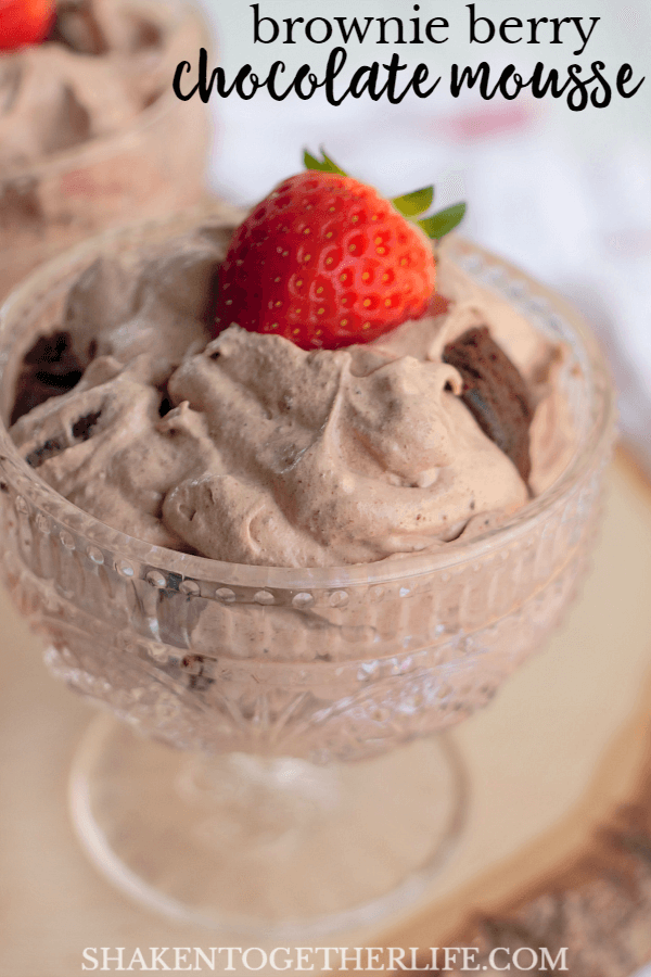 No bake? 5 ingredients? This Brownie Berry Chocolate Mousse is a knock out dessert!