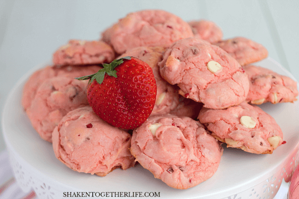Our Double Strawberry White Chocolate Chip Cookies are soft, chewy and loaded with strawberry flavor!