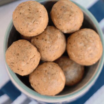 bowl of peanut butter oatmeal balls