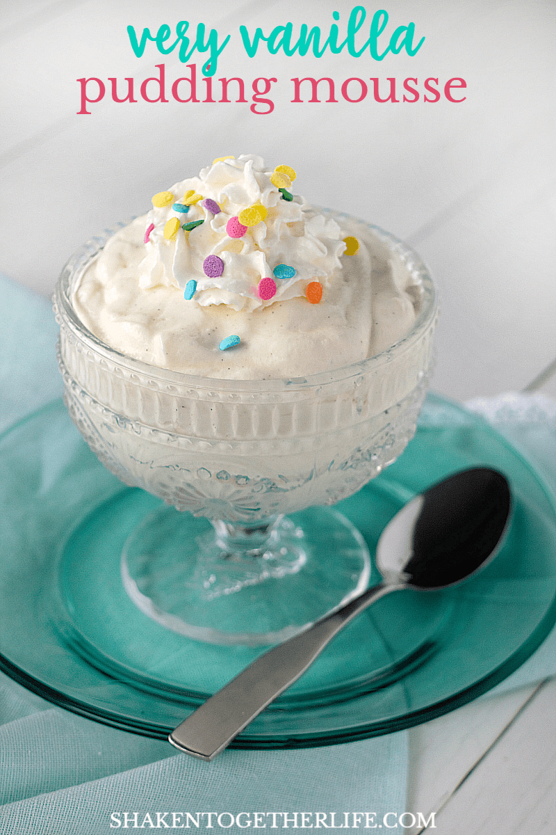 Very Vanilla Pudding Mousse is the perfect no bake dessert for a vanilla lover! There is tons of vanilla flavor packed in each bowl of this fluffy vanilla mousse!