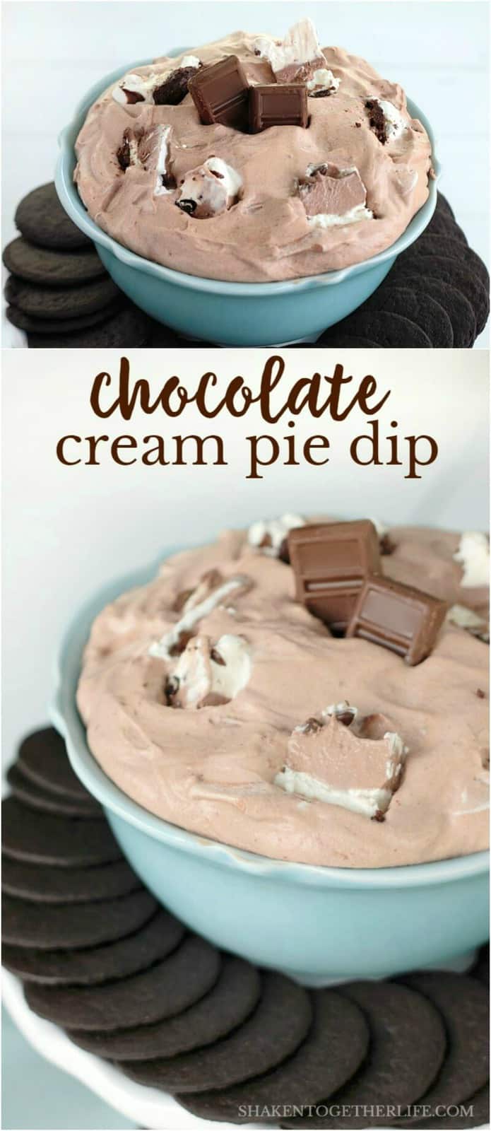 Chocolate Cream Pie Dip is a decadent no bake chocolate dessert dip with just a handful of ingredients and BIG chocolate flavor!