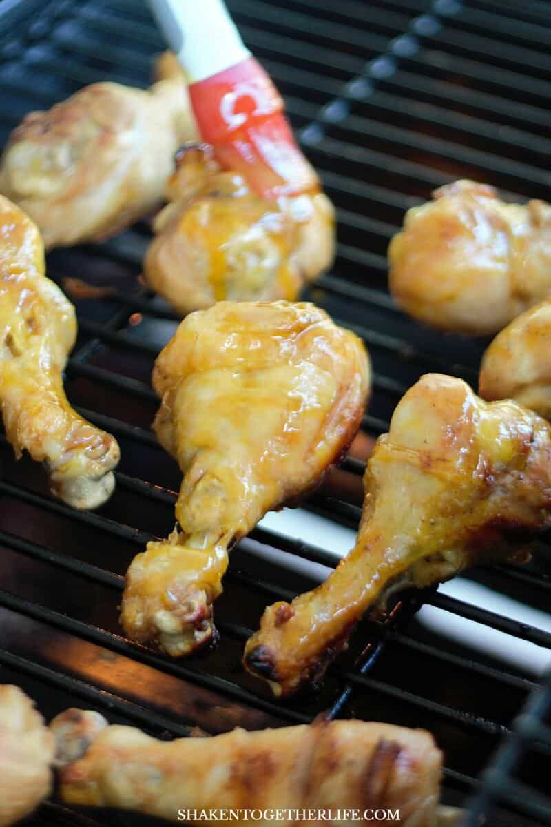 Grilled Honey Mustard Drumsticks get brushed with a homemade honey mustard sauce