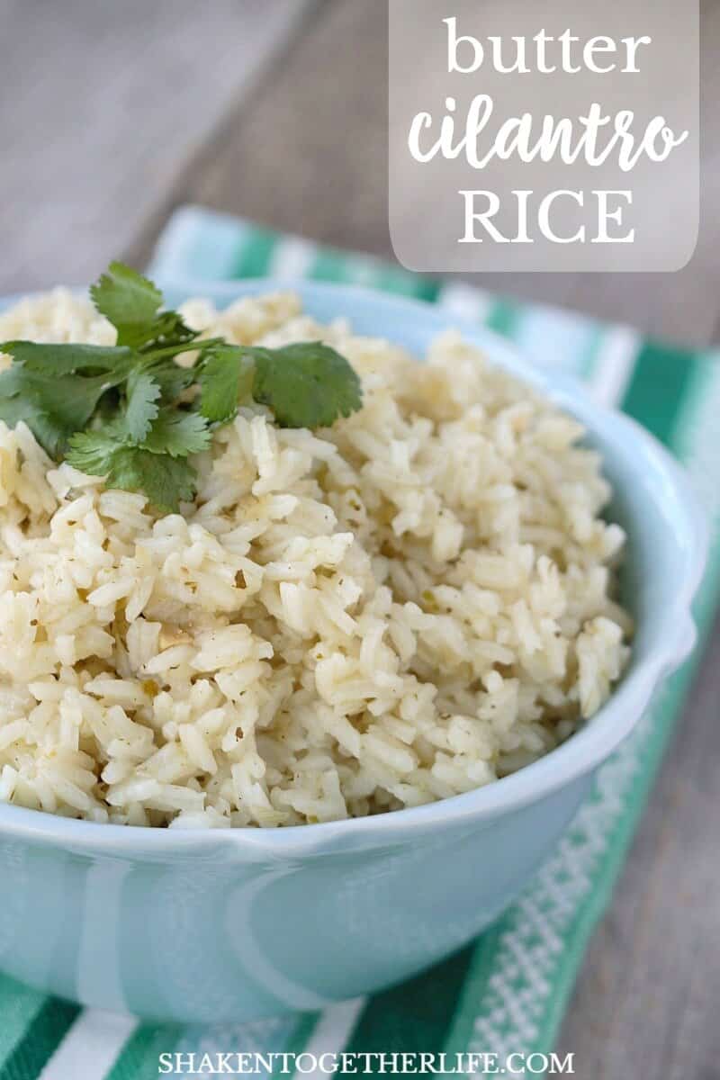 Simple Butter Cilantro Rice gets a ton of flavor from a simple grocery store ingredient! This easy side dish is perfect for Cinco de Mayo or any weeknight meal!