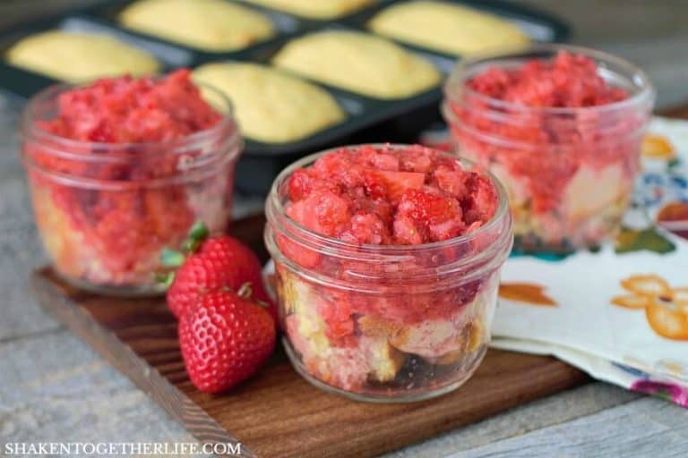 Cornbread Strawberry Shortcake Mason Jar Dessert