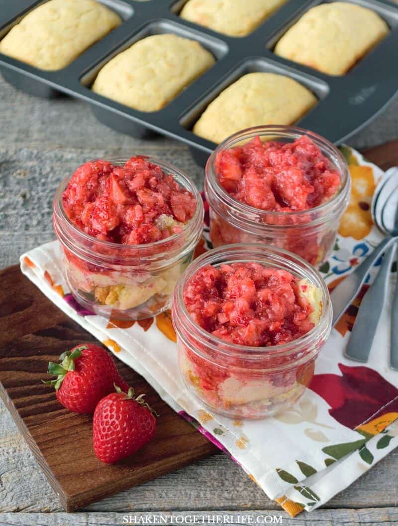 Cornbread Strawberry Shortcake is the perfect warm weather dessert! Golden vanilla bean cornbread is drenched in lightly sweetened berries for an easy flavorful twist on strawberry shortcake!