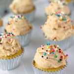 Mini Sugar Cookie Dough Frosted Cupcakes - with an eggless sugar cookie dough frosting, these cupcakes are amazing!