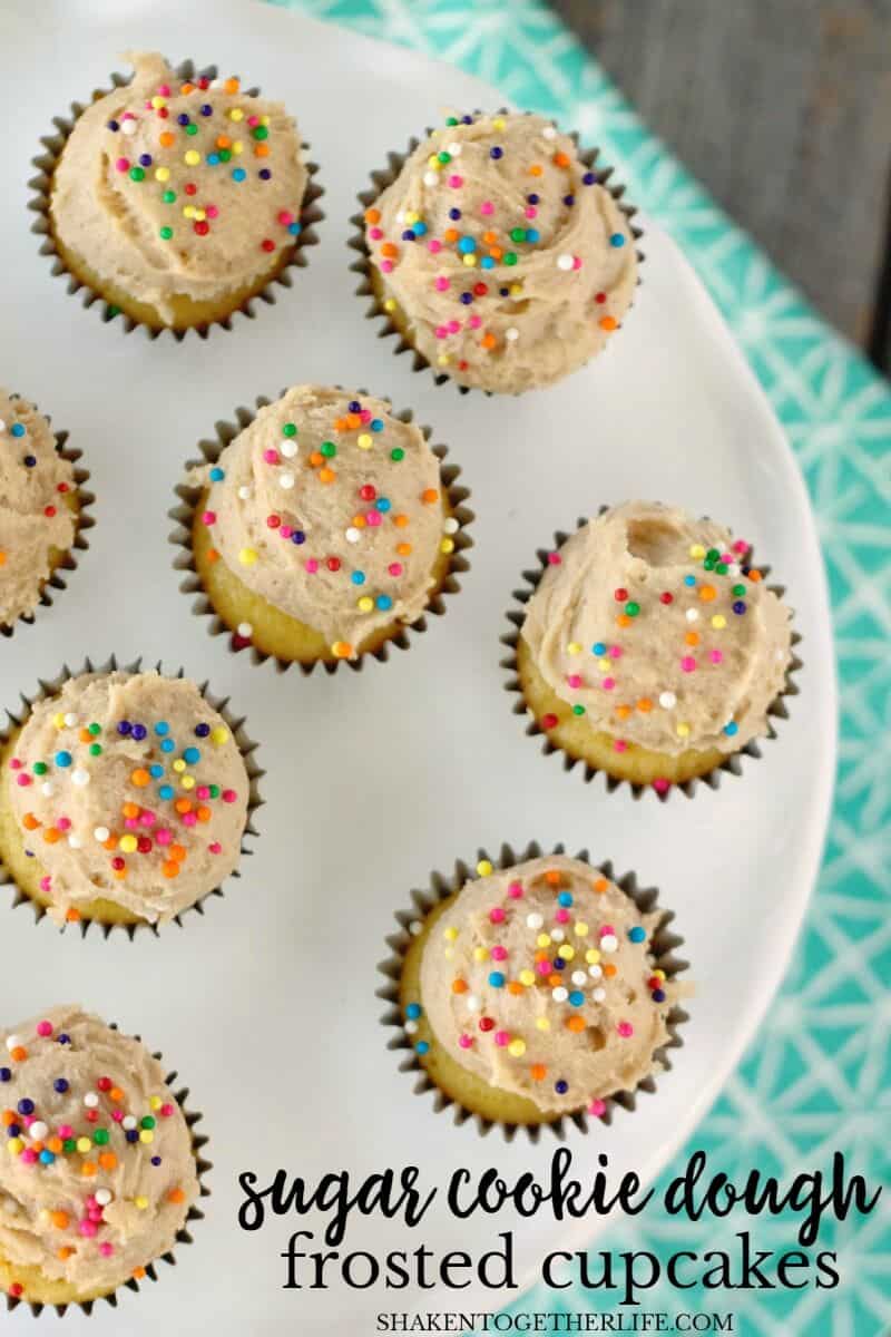 Mini Sugar Cookie Dough Frosted Cupcakes are two bites of pure cookie and cupcake heaven!